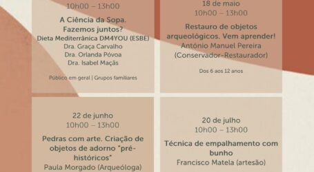 O Museu de Arqueologia e Etnografia de Elvas António Tomás Pires realiza um ciclo de workshops sobre diversas temáticas.