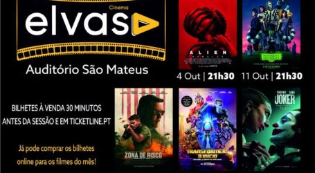 Elvas: Filmes em exibição no mês de outubro.