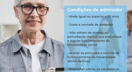 As inscrições para a Universidade Sénior encontram-se abertas para o ano letivo 2025/2026