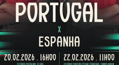 A cidade de Elvas recebe esta sexta-feira, 20 de fevereiro, pelas 16h00, no Estádio Domingos Patalino, o jogo internacional de futebol entre Portugal e Espanha