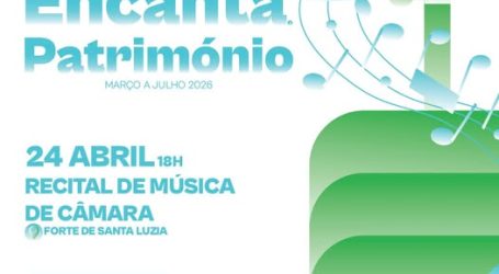 O Forte de Santa Luzia, em Elvas, acolhe a 24 de abril um recital de música de câmara integrado na programação “Música Encanta o Património”, que decorre até julho de 2026