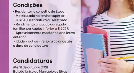 Elvas: Candidaturas a Bolsas de Estudo para o Ensino Superior