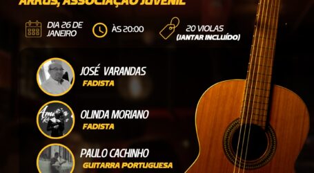 A ARKUS irá promover mais uma noite de Fados, na Associação, no dia 26 de janeiro