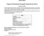 CAMPO MAIOR: PROGRAMA MUNICIPAL DE OCUPAÇÃO TEMPORÁRIA DE JOVENS