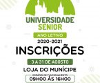 NISA: INSCRIÇÕES DA UNIVERSIDADE SÉNIOR 20-21, AO LONGO DO MÊS DE AGOSTO